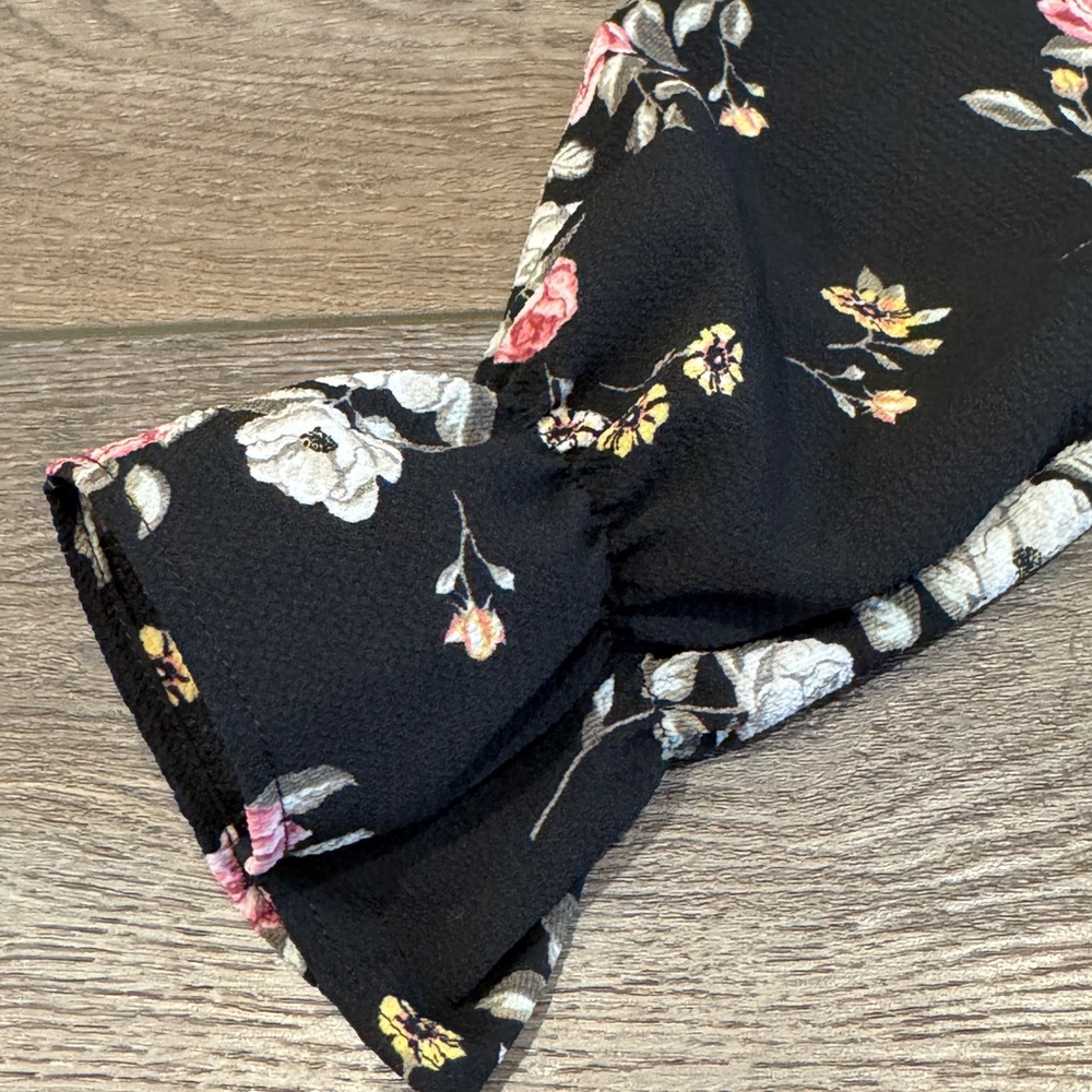 H&M Black Floral Long Sleeve Dress - Pink & White Roses - Picture 6 of 16
